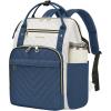 KROSER Laptop Backpack 17″ Stylish Backpack Water Repellent College Casual Daypack with USB Port Travel Business Work Bag for Men/Women-Beige/Haze Blue(Beige/Haze Blue)