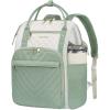 KROSER Laptop Backpack 17″ Stylish Backpack Water Repellent College Casual Daypack with USB Port Travel Business Work Bag for Men/Women-Beige/Haze Blue(Beige/Light Green)