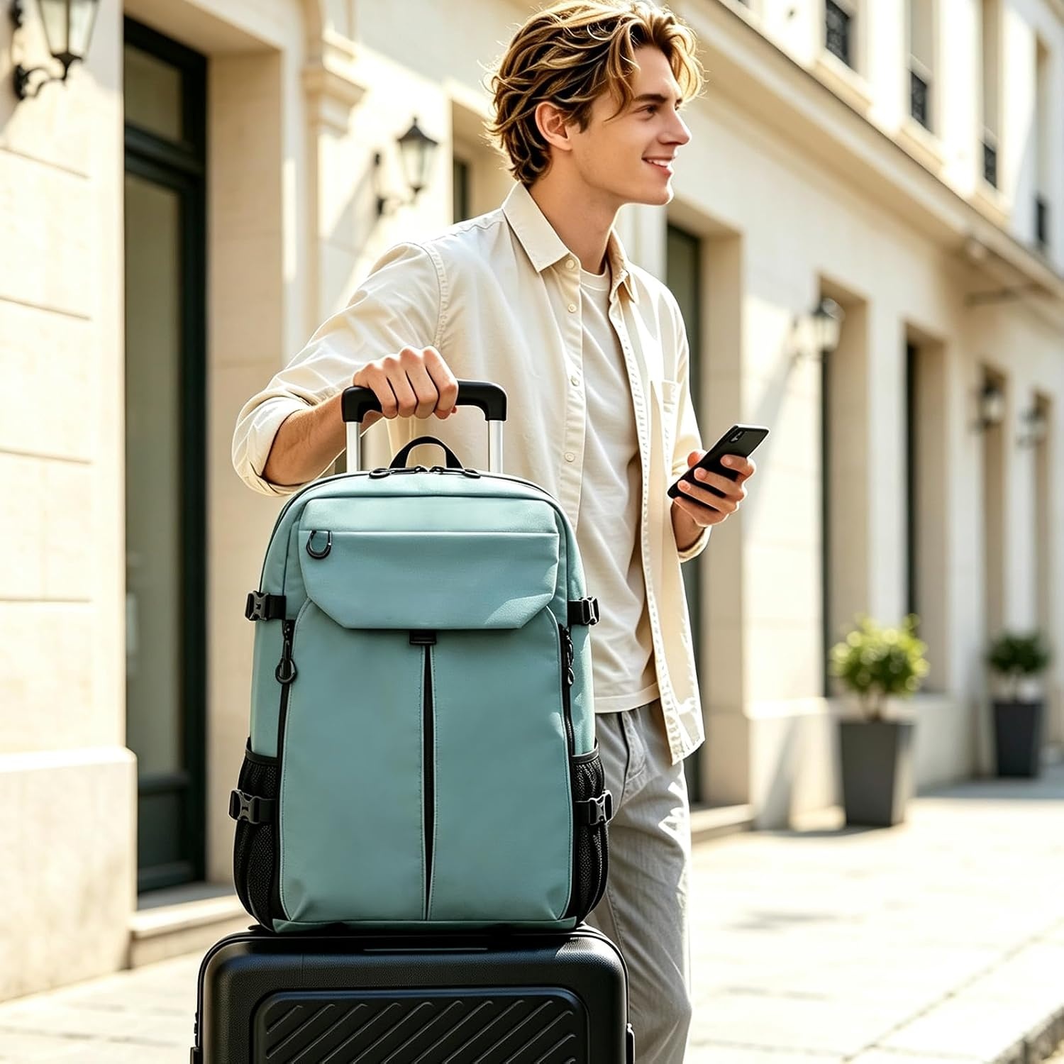 image:imageKROSER Travel Backpack for men Laptop Carry On Backpack Flight Approved 173 inch Laptop Computer Bag Casual Daypack for Weekender Business Hiking Can accommodate basketballDesertGreen173