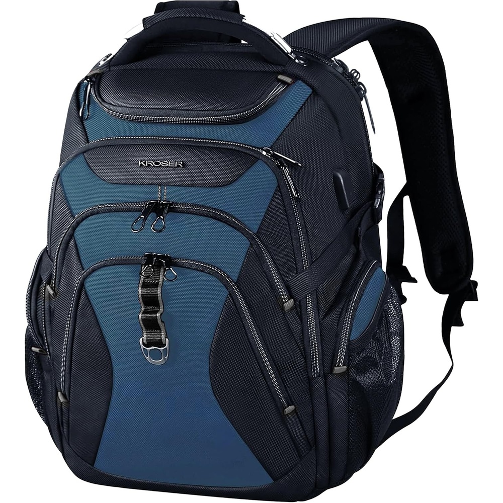 image:imageKROSER Laptop Backpack 184 Inch Computer Backpack for MenWomenCollege  Travel with Hard Shell Saferoom RFID Pockets WaterRepellent Business Daypack Stylish Bag Women Black Army Green XXXLBlackHaze Blue184