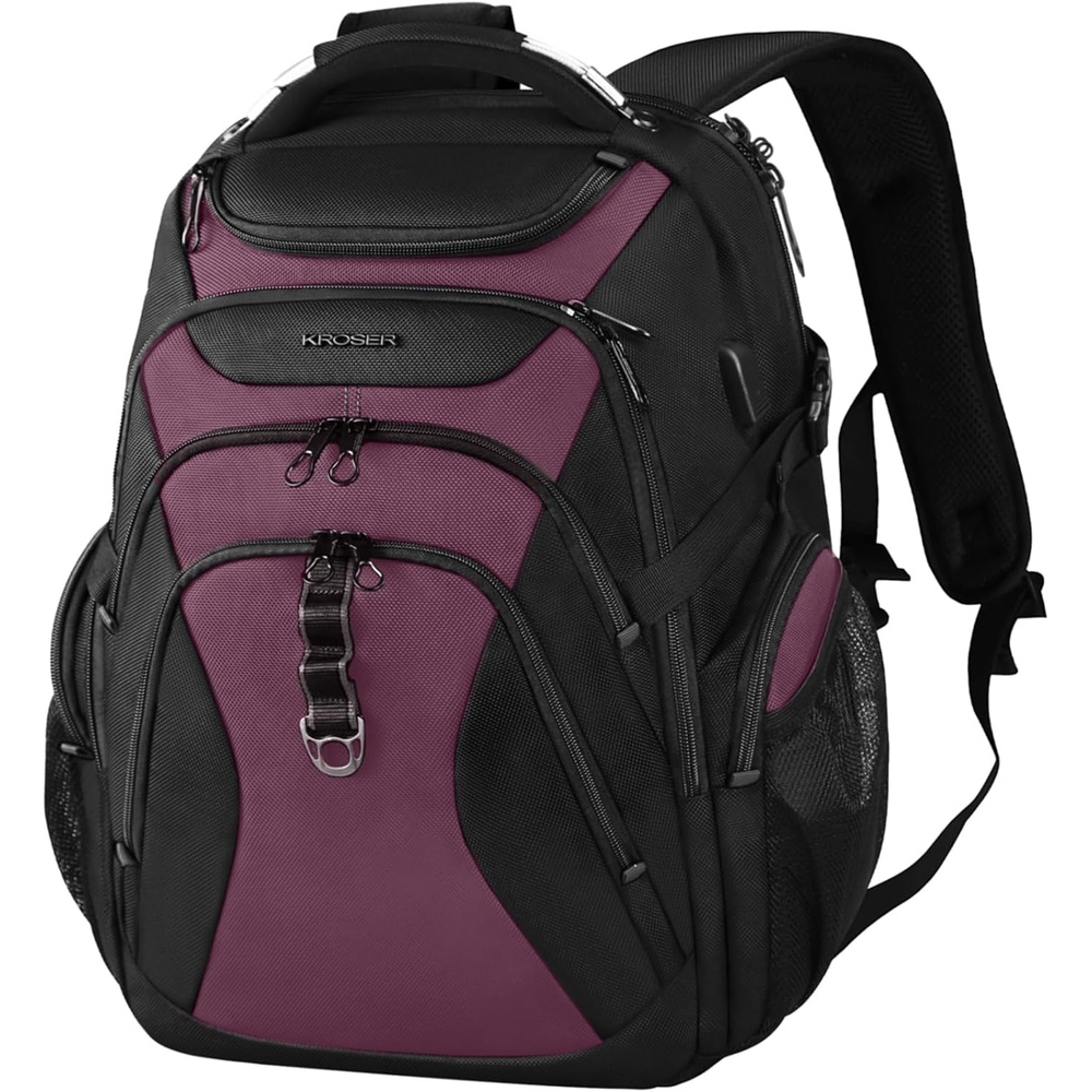 image:imageKROSER Laptop Backpack 184 Inch Computer Backpack for MenWomenCollege Travel with Hard Shell Saferoom RFID Pockets WaterRepellent Business Daypack Stylish Bag Women Black Army Green XXXLBlackBurgundy184
