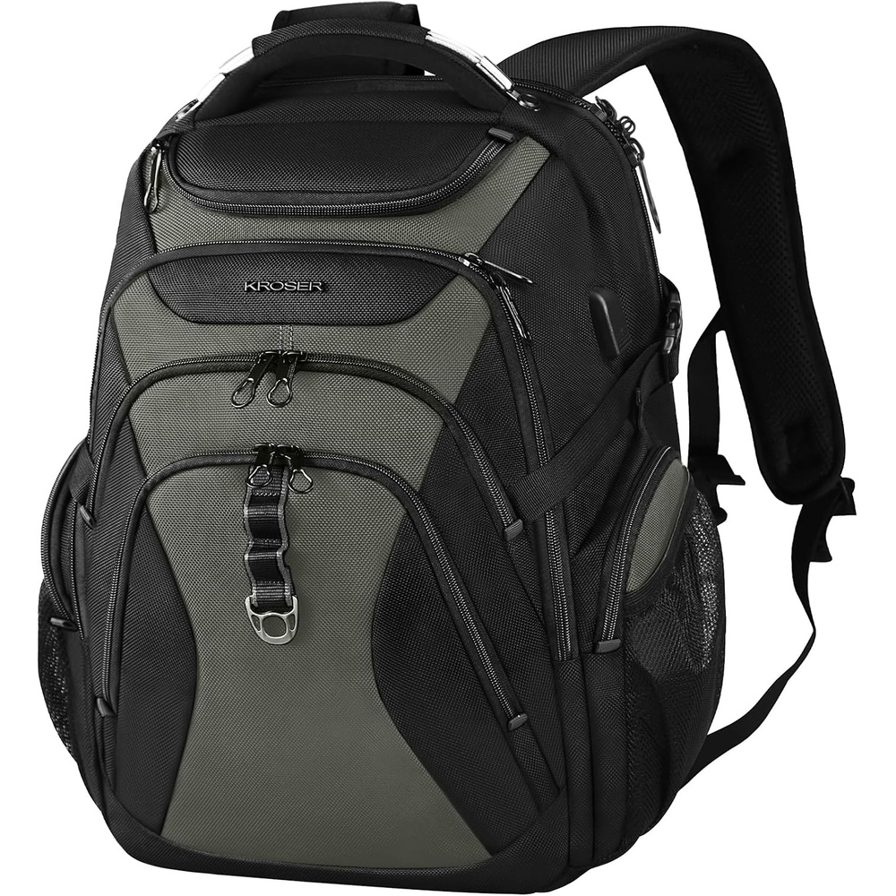 image:imageKROSER Laptop Backpack 184 Inch Computer Backpack for MenWomenCollege  Travel with Hard Shell Saferoom RFID Pockets WaterRepellent Business Daypack Stylish Bag Women Black Army Green XXXLBlackArmy Green184