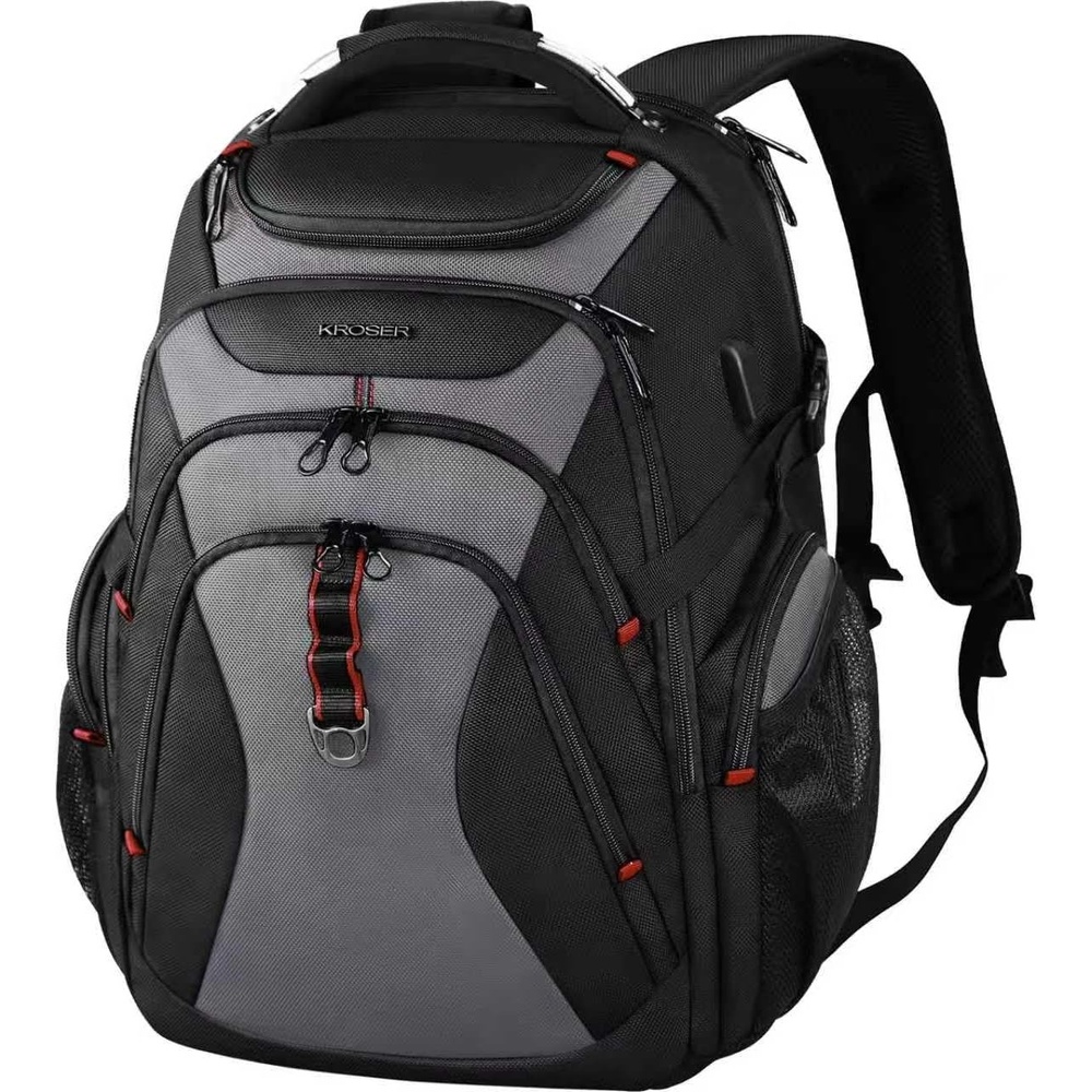 image:imageKROSER Laptop Backpack 184 Inch Computer Backpack for MenWomenCollege Travel with Hard Shell Saferoom RFID Pockets WaterRepellent Business Daypack Stylish Bag Women Black Army Green XXXLBlackGrey173