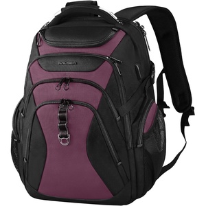 KROSER Laptop Backpack 18.4 Inch Computer Backpack for Men/Women/College | Travel with Hard Shell Saferoom RFID Pockets Water-Repellent Business Daypack Stylish Bag Women Black Army Green XXXL(Black/Burgundy-17.3)