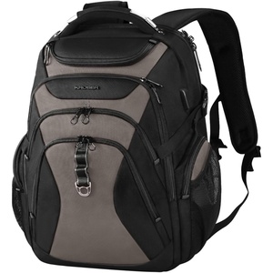 KROSER Laptop Backpack 18.4 Inch Computer Backpack for Men/Women/College | Travel with Hard Shell Saferoom RFID Pockets Water-Repellent Business Daypack Stylish Bag Women Black Army Green XXXL(Black/Light Browm-18.4)