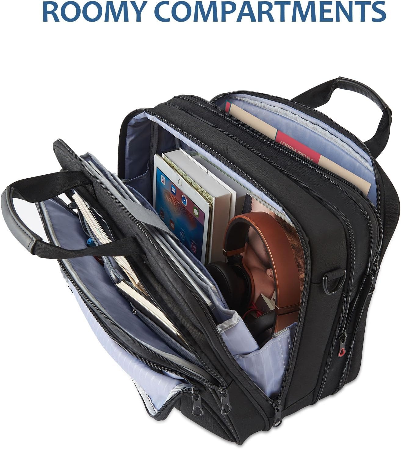 image:imageKROSER 173 Inch Laptop Computer Briefcase WaterRepellent Messenger BagBlackBlue