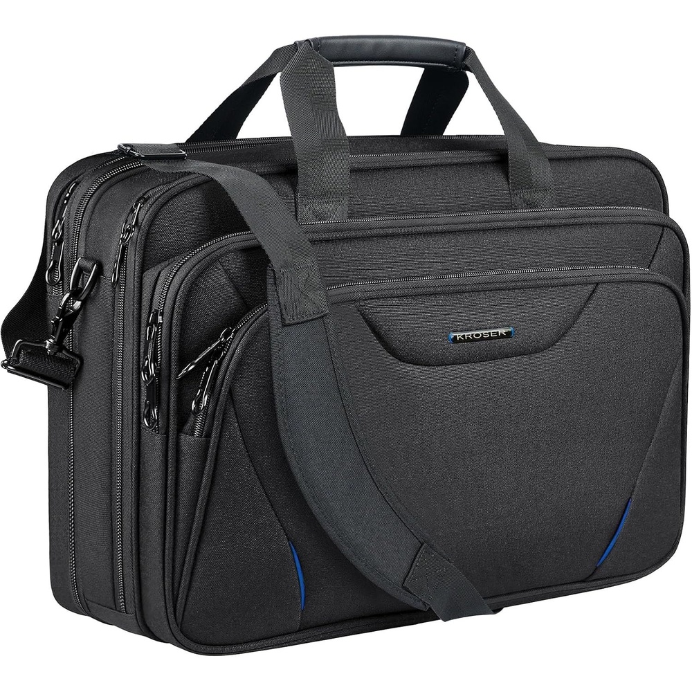 image:imageKROSER 173 Inch Laptop Computer Briefcase WaterRepellent Messenger BagBlackBlue