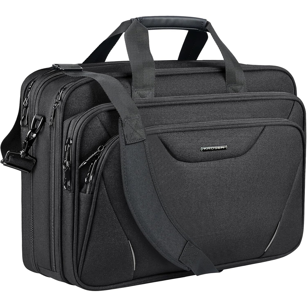 image:imageKROSER 173 Inch Laptop Computer Briefcase WaterRepellent Messenger BagBlackGrey