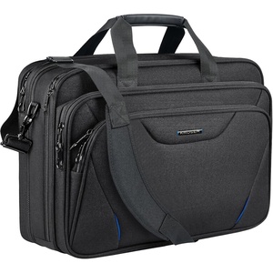 KROSER 17.3 Inch Laptop Computer Briefcase, Water-Repellent Messenger Bag(Black/Blue)