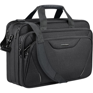KROSER 17.3 Inch Laptop Computer Briefcase, Water-Repellent Messenger Bag(Black/Grey)