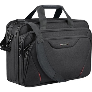 KROSER 17.3 Inch Laptop Computer Briefcase, Water-Repellent Messenger Bag(Black/Red)