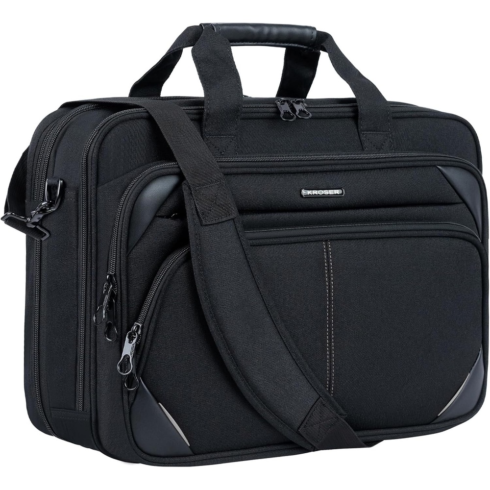 image:imageKROSER 173 Inch Laptop Briefcase Computer BagMessenger Shoulder BagBlackGrey