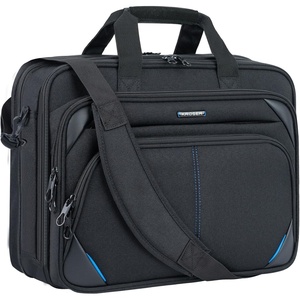 KROSER 17.3 Inch Laptop Briefcase, Computer Bag,Messenger Shoulder Bag(Black/Blue)