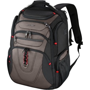 KROSER Travel Laptop Backpack 18.4 Inch XXXL Computer Backpack for Men(Black/Light Browm)